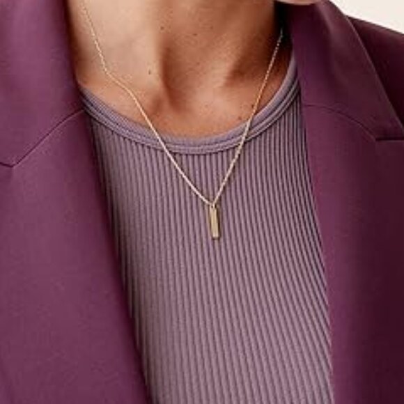 Neiman Marcus 14K Gold Plated Bar Necklace - Picture 2 of 3